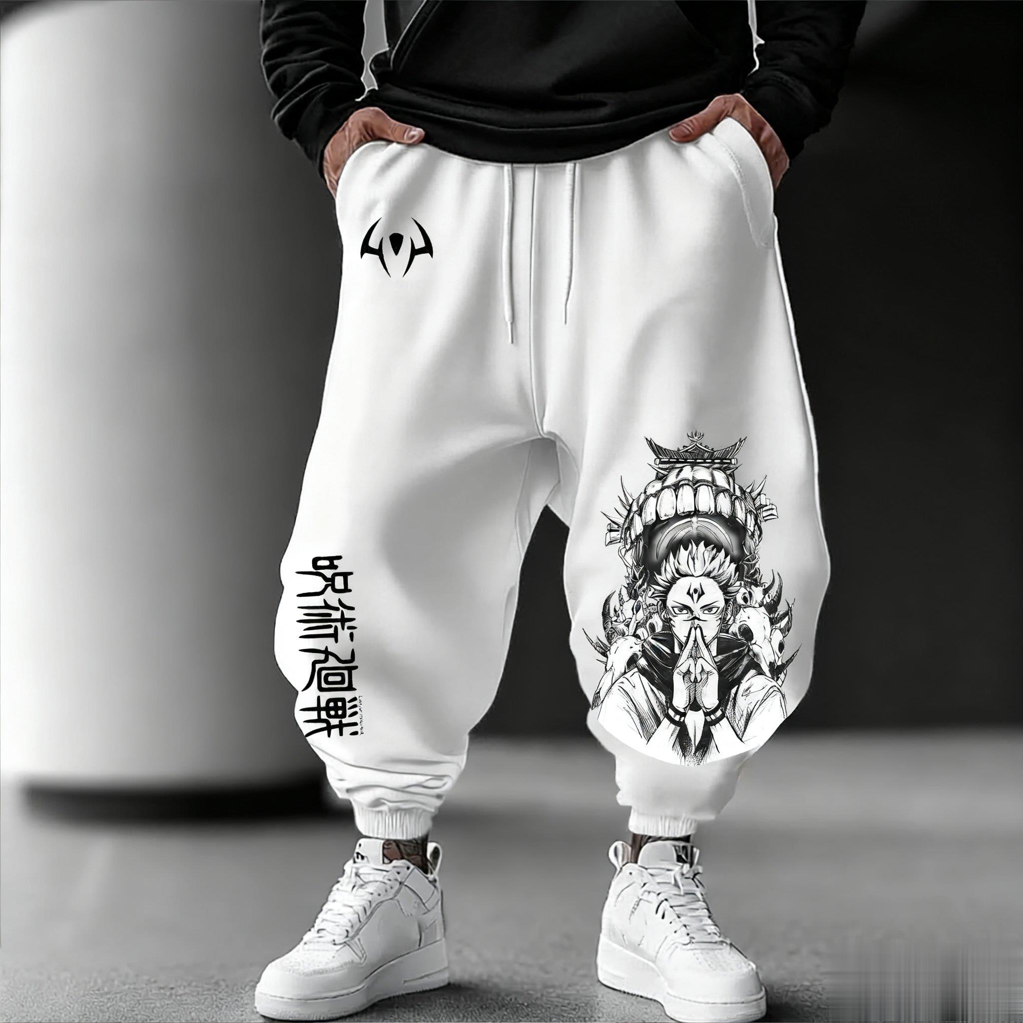 Streetwear Brand Beanie - Jujutsu Kaisen Erkekler koşu pantolonları Gevşek