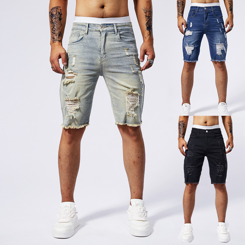 Brand Of Streetwear - 2025 yaz yeni erkek yırtık kot