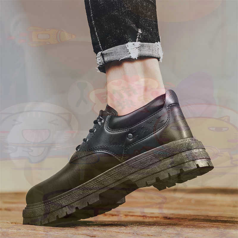 Streetwear Brand Famous - Koyu Doğal Deri Moda Eğitmenler Tenis