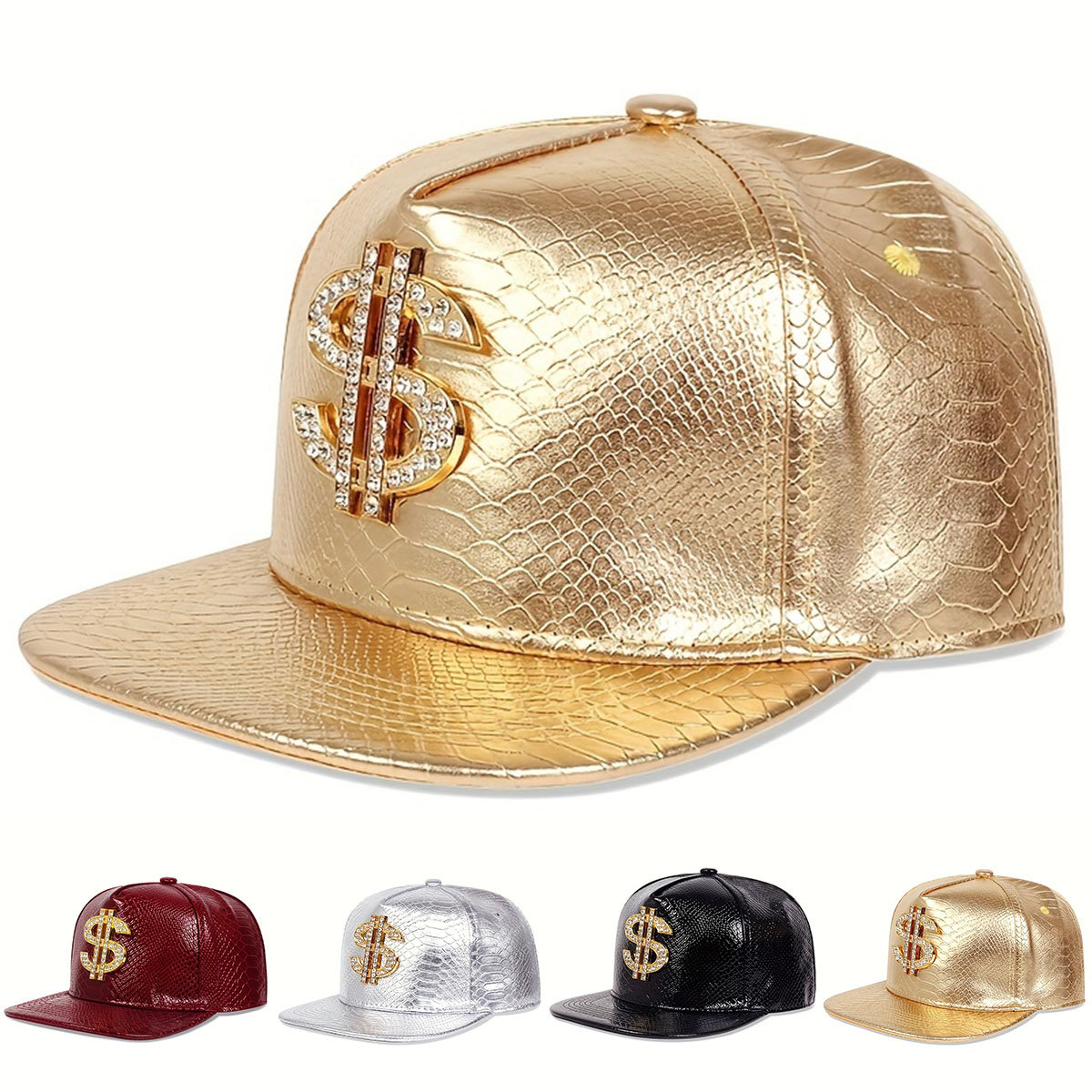 Streetwear Brand Beanie - Deri Metalik Dolar Burcu beyzbol şapkası