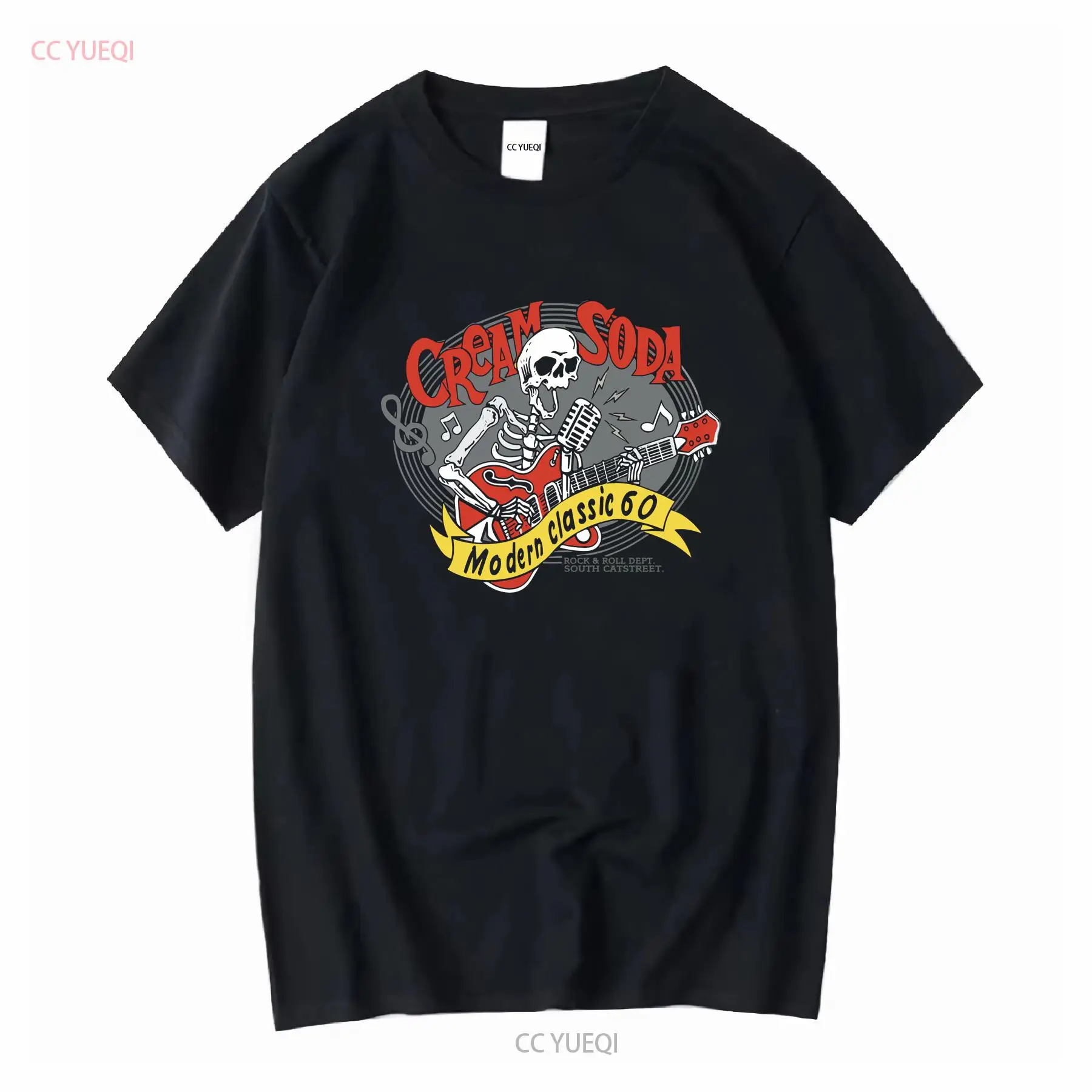 Brand Of Streetwear - Kremalı Soda Rock Roll Tişörtü Japon