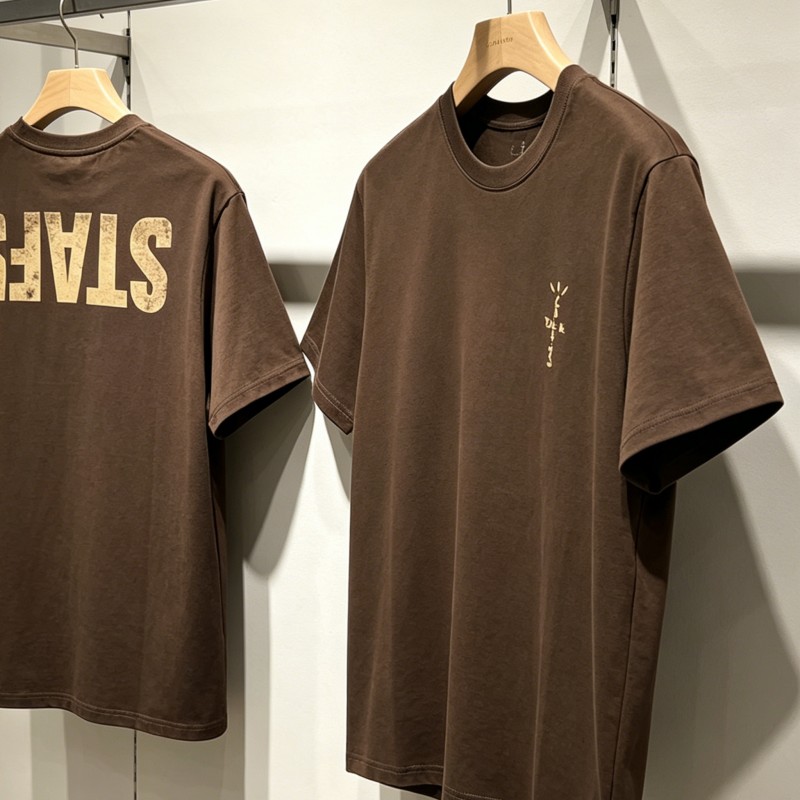 Cactus Jack Tee - Yaz Kahverengi Kaktüs Jack Tişörtleri Graffiti